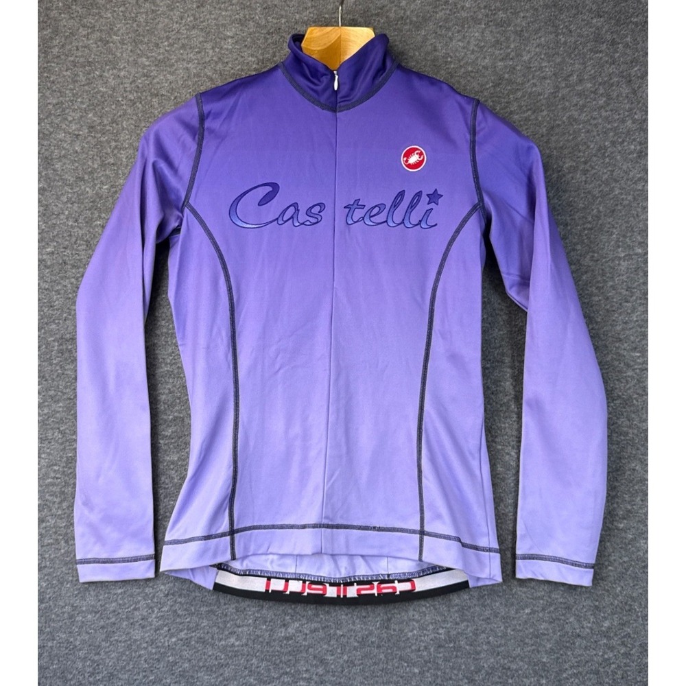 Castelli Cycling Jersey Womens Size M Purple Ombre Long Sleeve Half-Zip Pockets